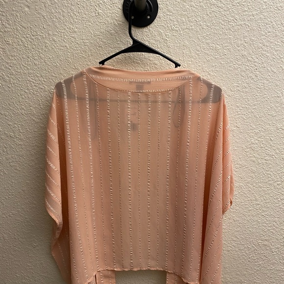 Forever21 Sheer Pink Cardigan - Size Medium - Picture 2 of 3